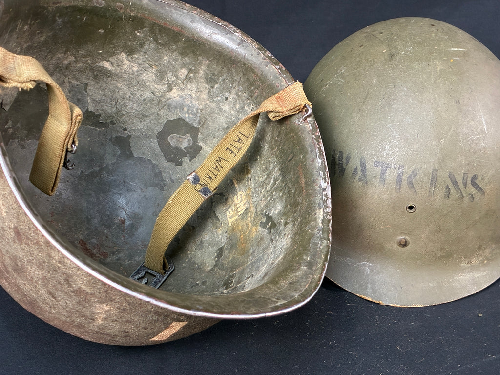 WW2 M-1 Fixed Bale 2nd Lt Helmet Named Grouping
