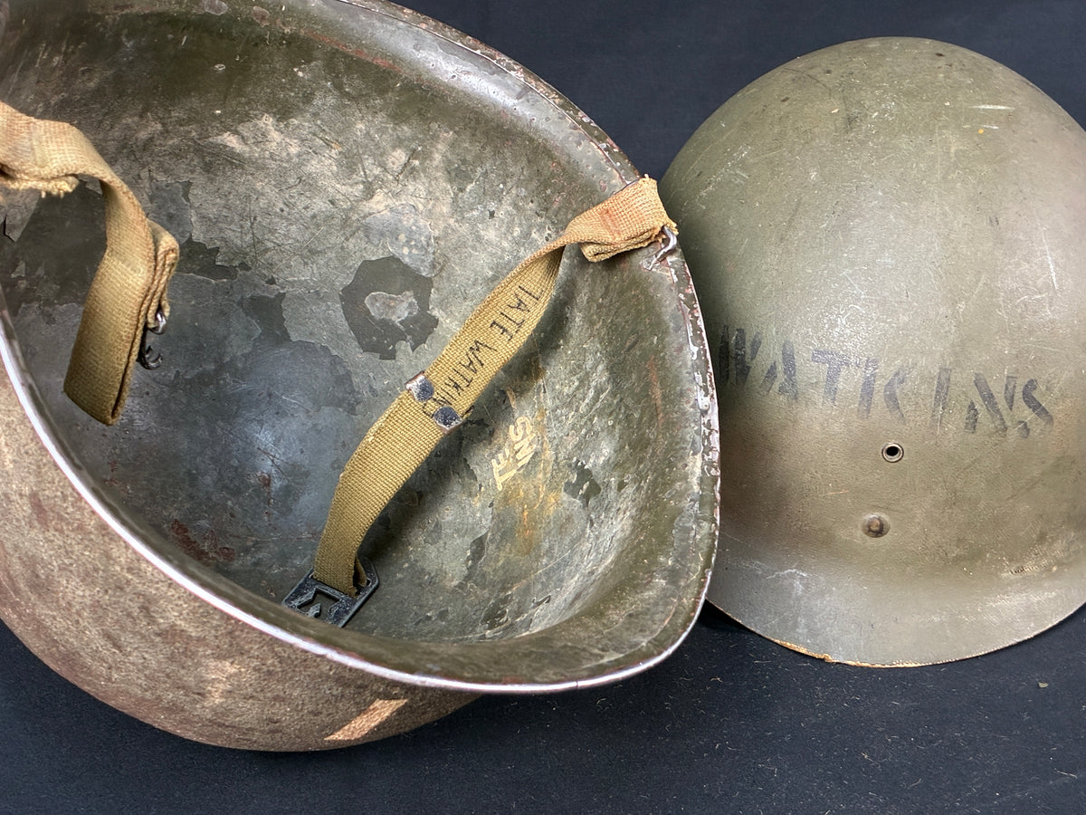 WW2 M-1 Fixed Bale 2nd Lt Helmet Named Grouping