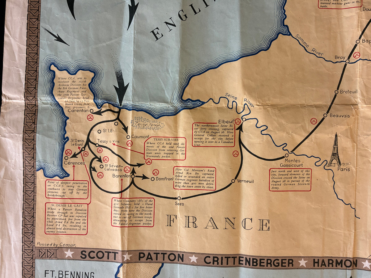 WW2 US 2nd Armored Tour Map