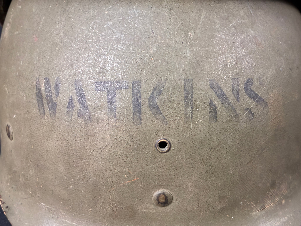 WW2 M-1 Fixed Bale 2nd Lt Helmet Named Grouping