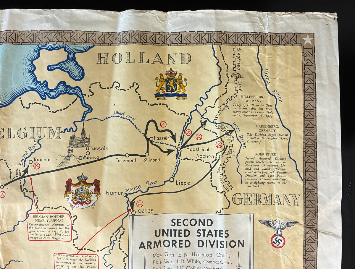 WW2 US 2nd Armored Tour Map