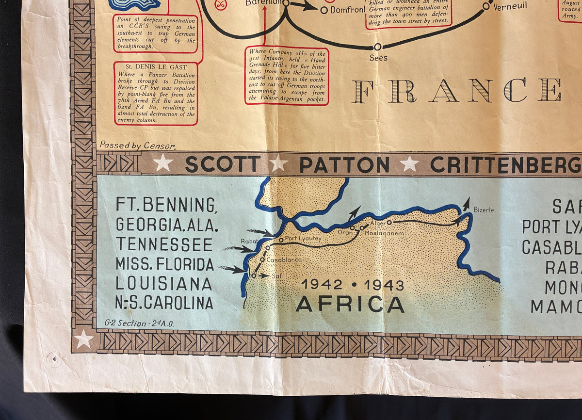 WW2 US 2nd Armored Tour Map