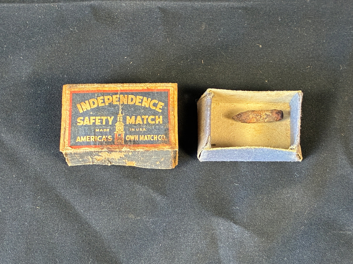 WW2 American Made Match Box with carbine bullet head.