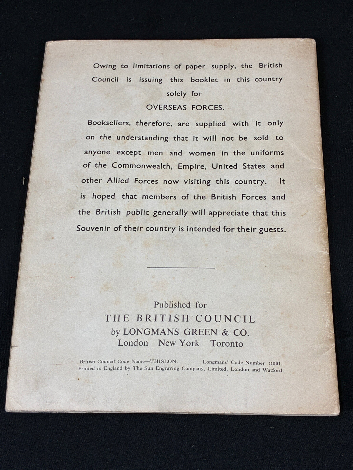 WW2 This is London Souvenir Guide Book