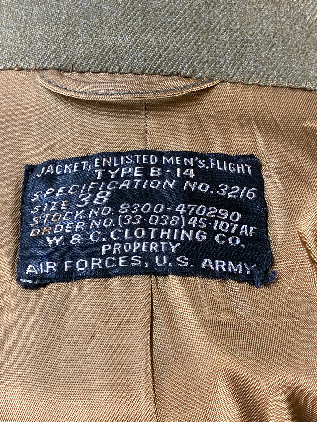WW2 USAAF B-14 Jacket - Size 38