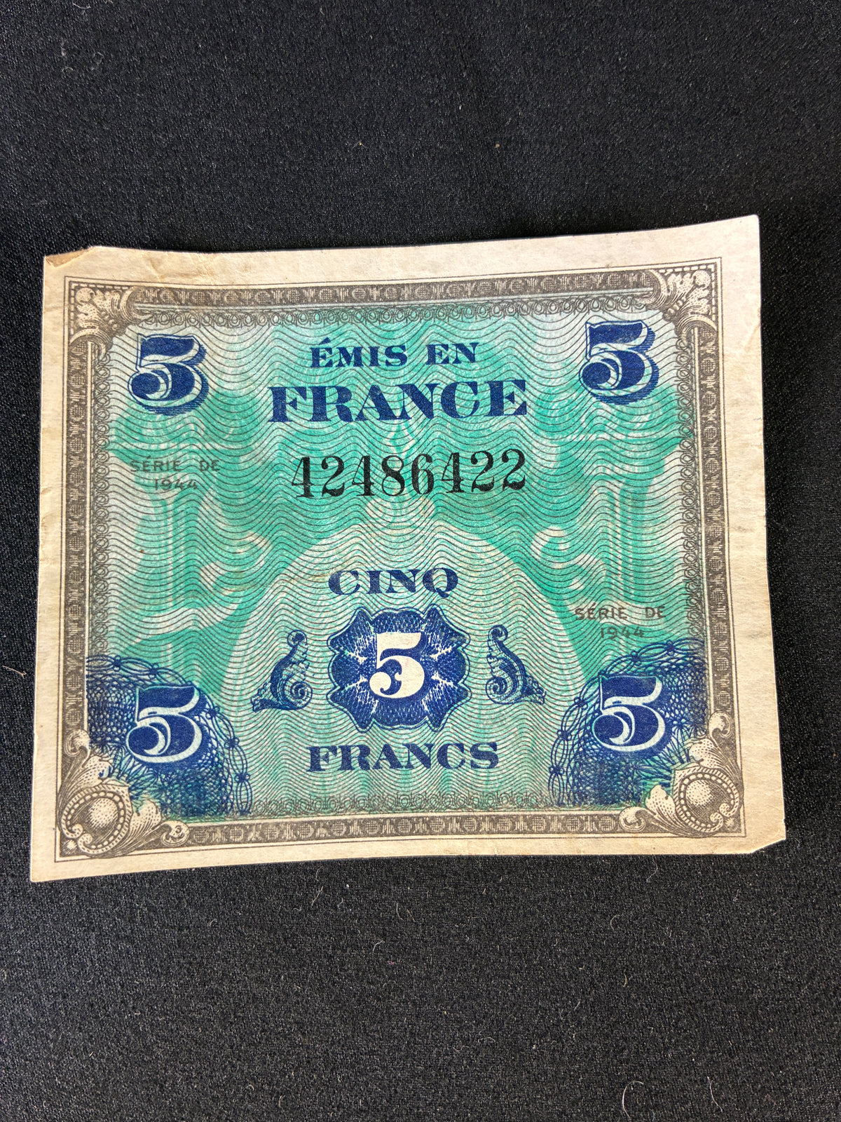 WW2 Invasion Currency - 5 Francs - Normandy