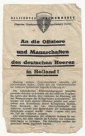 WW2 SHAEF Drop Leaflet